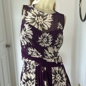 Eliza J Purple and Cream Floral Maxi Dress